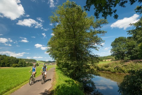 Radfahren auf dem Wiedweg